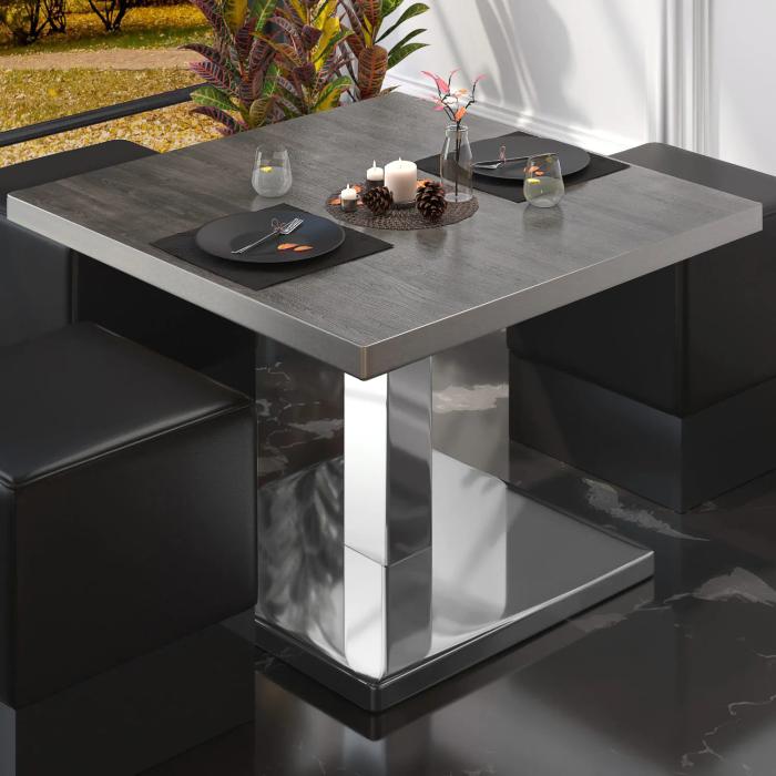 BM | Bistro salongbord | B:D:H 70 x 70 x 41 cm | Wenge / rustfritt stål BM | Bistro salongbord | B:D:H 70 x 70 x 41 cm | Wenge / rustfritt stål