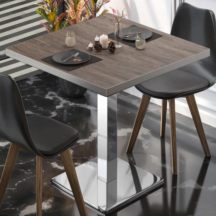 BM | Bistrobord | B:D:H 80 x 80 x 75 cm | Lett wenge / rustfritt stål | Torget BM | Bistrobord | B:D:H 80 x 80 x 75 cm | Lett wenge / rustfritt stål | Torget