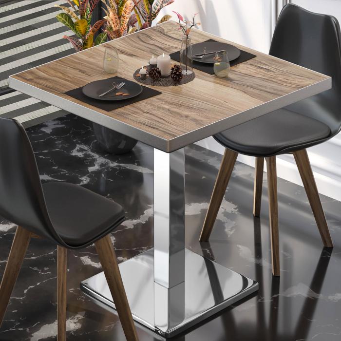 BM | Bistrobord | B:D:H 80 x 80 x 75 cm | Sheesham / rustfritt stål | Torget BM | Bistrobord | B:D:H 80 x 80 x 75 cm | Sheesham / rustfritt stål | Torget