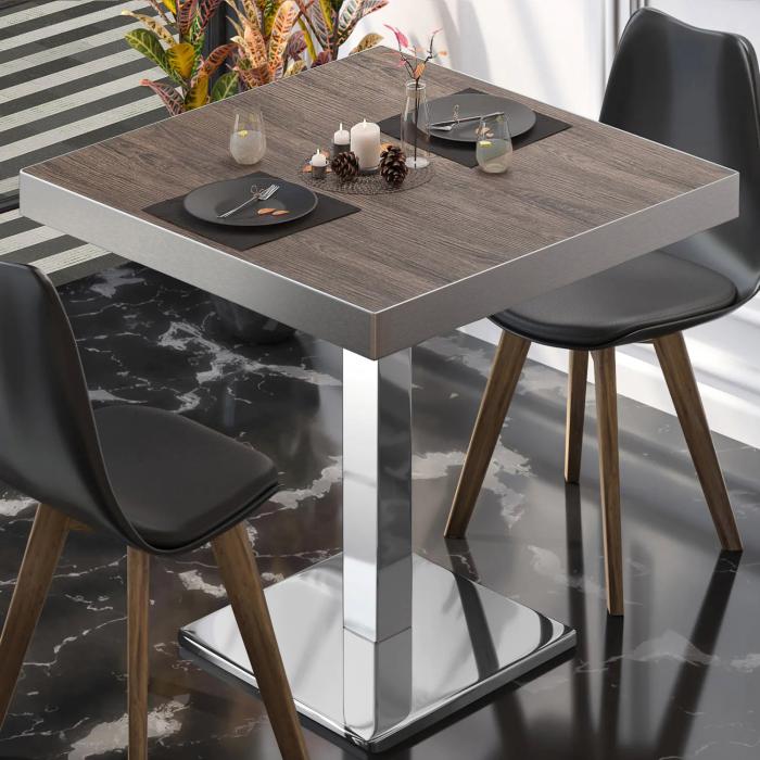 BM | Bistrobord | B:D:H 70 x 70 x 77 cm | Lett wenge / rustfritt stål | Torget BM | Bistrobord | B:D:H 70 x 70 x 77 cm | Lett wenge / rustfritt stål | Torget