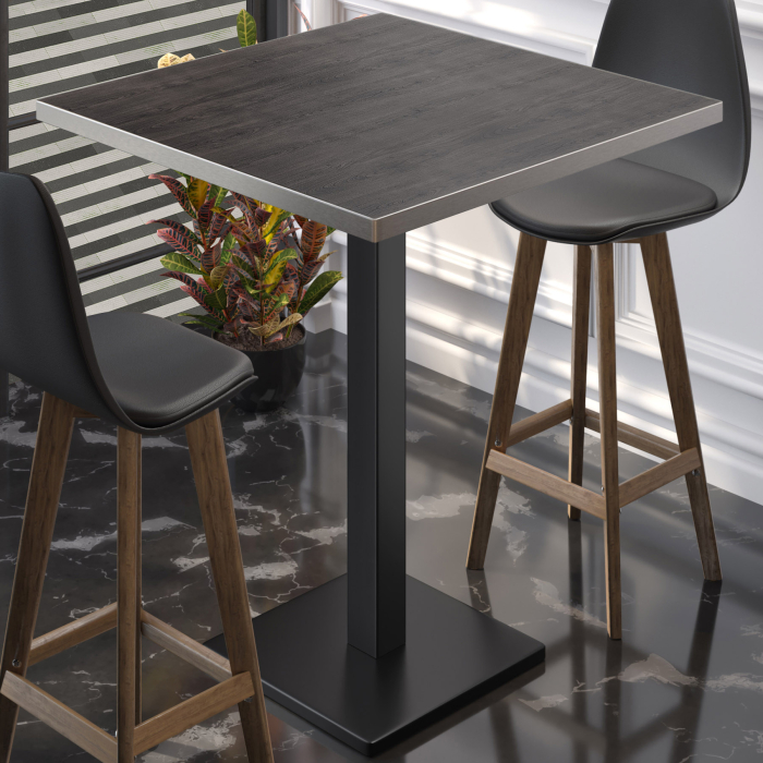 BM | Bistro Stehbord | 70 x 70 x 108 cm | Kvadratisk | Rustfritt stål kant | Wenge / Svart BM | Bistro Stehbord | 70 x 70 x 108 cm | Kvadratisk | Rustfritt stål kant | Wenge / Svart