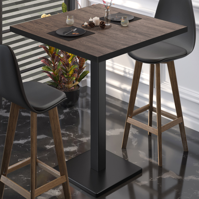BM | Bistro Stehtbord | 80 x 80 x 108 cm | Firkantet | Svart kant | Lys Wenge / Svart BM | Bistro Stehtbord | 80 x 80 x 108 cm | Firkantet | Svart kant | Lys Wenge / Svart