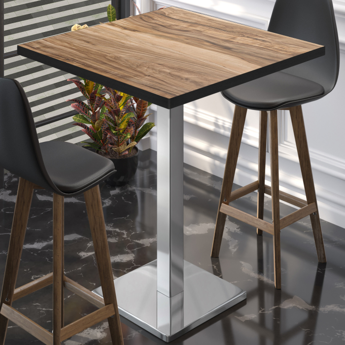 BM | Bistro Steharbeid | 60 x 60 x 108 cm | Firkantet | Svart kant | Sheesham / Rustfritt stål BM | Bistro Steharbeid | 60 x 60 x 108 cm | Firkantet | Svart kant | Sheesham / Rustfritt stål