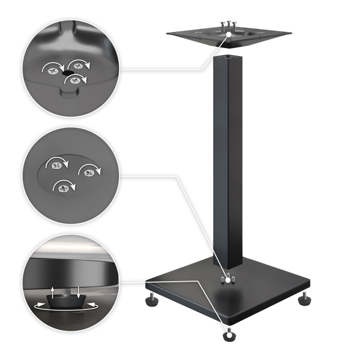BM | Bistro Stehtisk | 60 x 60 x 108 cm | Firkantet | Svart kant | Svart marmor / Svart BM | Bistro Stehtisk | 60 x 60 x 108 cm | Firkantet | Svart kant | Svart marmor / Svart