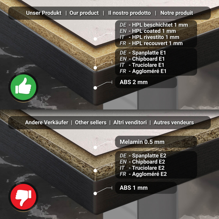 BM | Bistro Steht bord | 70 x 70 x 108 cm | Firkantet | Svart kant | Hvit marmor / rustfritt stål BM | Bistro Steht bord | 70 x 70 x 108 cm | Firkantet | Svart kant | Hvit marmor / rustfritt stål