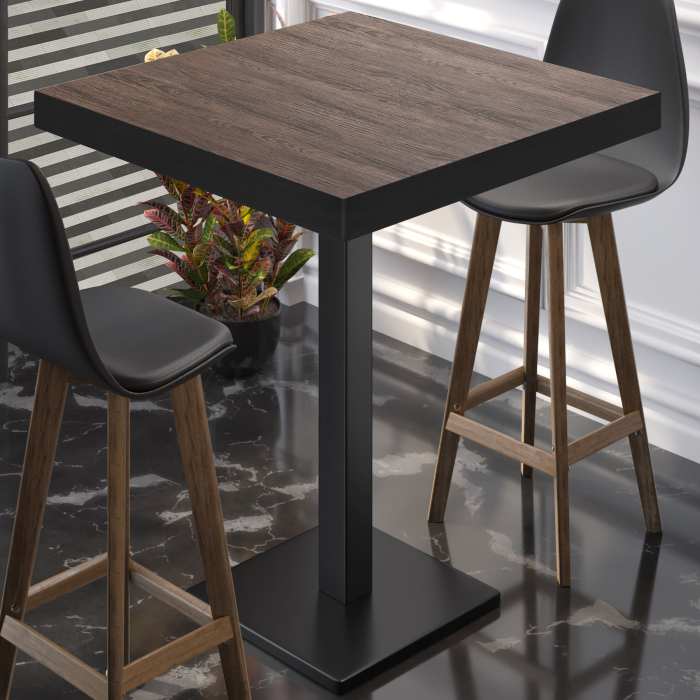 BM | Bistro Stehtisch | 80 x 80 x 110 cm | Firkantet | Sort kant | Light Wenge / Sort BM | Bistro Stehtisch | 80 x 80 x 110 cm | Firkantet | Sort kant | Light Wenge / Sort