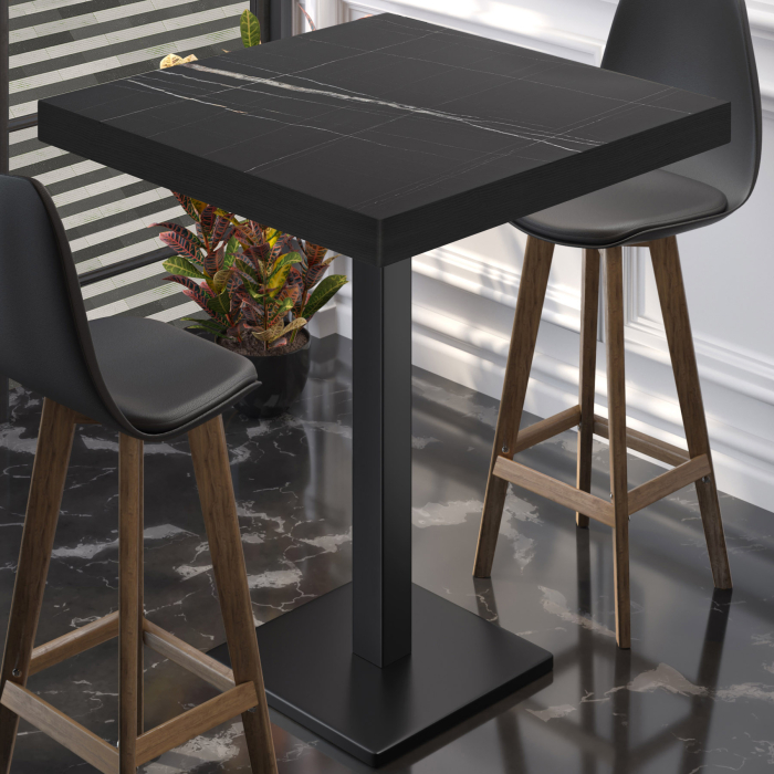 BM | Bistro Stehtbord | 70 x 70 x 110 cm |Firkantet | Svart kant | Svart marmor / Svart BM | Bistro Stehtbord | 70 x 70 x 110 cm |Firkantet | Svart kant | Svart marmor / Svart