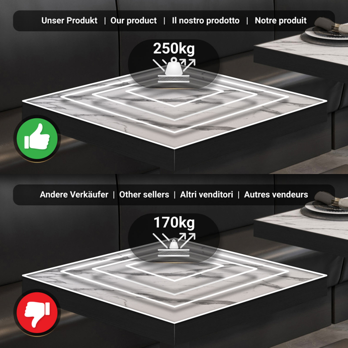 BM | Bistro Ståbord | 60 x 60 x 110 cm | Firkantet | Svart kant | Hvit marmor / Svart BM | Bistro Ståbord | 60 x 60 x 110 cm | Firkantet | Svart kant | Hvit marmor / Svart