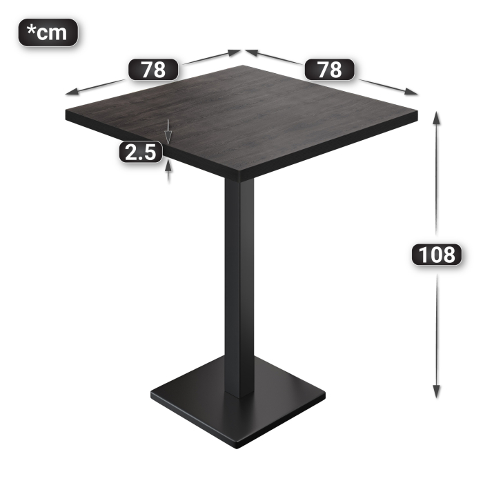 BM | Bistro Stehlampe | 80 x 80 x 108 cm | Firkantet | Sort kant | Wenge / Sort BM | Bistro Stehlampe | 80 x 80 x 108 cm | Firkantet | Sort kant | Wenge / Sort