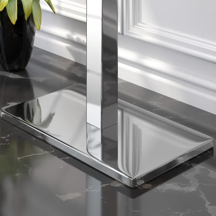 BM | Table basse de bistrot | L:P:H 80 x 80 x 41 cm | Wengé clair / acier inoxydable BM | Table basse de bistrot | L:P:H 80 x 80 x 41 cm | Wengé clair / acier inoxydable