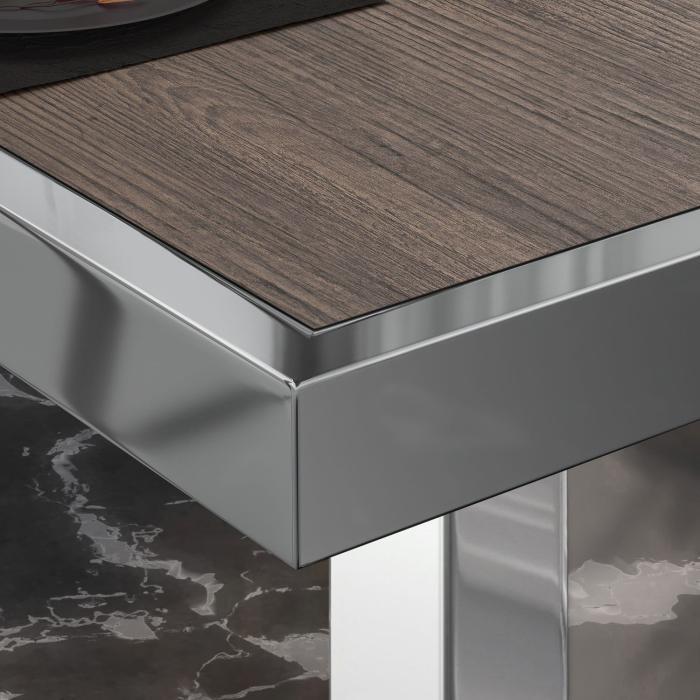 BM | Cafébord | B:D:H 80 x 80 x 77 cm | Lett wenge / rustfritt stål | Torget BM | Cafébord | B:D:H 80 x 80 x 77 cm | Lett wenge / rustfritt stål | Torget