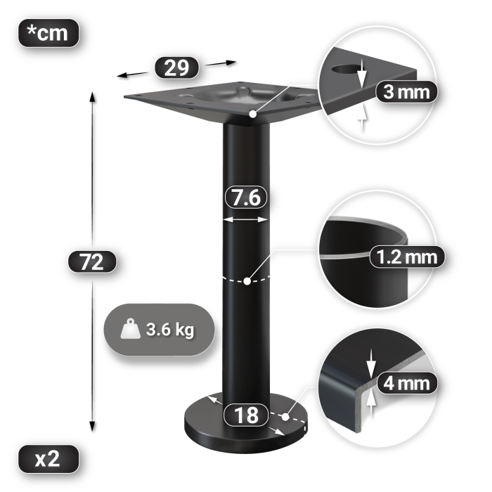 BML | Bistro dobbeltbord | 120 x 70 x 74,5 cm | Rektangulær | Hvit marmor/svart BML | Bistro dobbeltbord | 120 x 70 x 74,5 cm | Rektangulær | Hvit marmor/svart