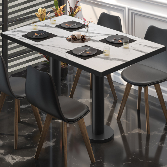 BML | Bistro dobbeltbord | 120 x 70 x 74,5 cm | Rektangulær | Hvit marmor/svart BML | Bistro dobbeltbord | 120 x 70 x 74,5 cm | Rektangulær | Hvit marmor/svart