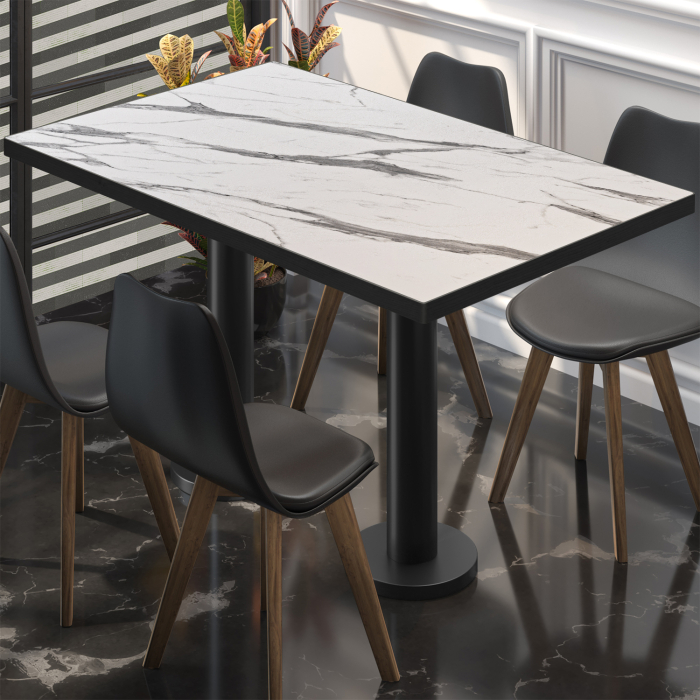 BML | Bistro dobbeltbord | 120 x 70 x 74,5 cm | Rektangulær | Hvit marmor/svart BML | Bistro dobbeltbord | 120 x 70 x 74,5 cm | Rektangulær | Hvit marmor/svart