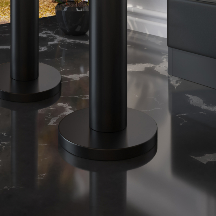 BML | Bistro double table | 130 x 80 x 77 cm | Rectangular | White marble / Black