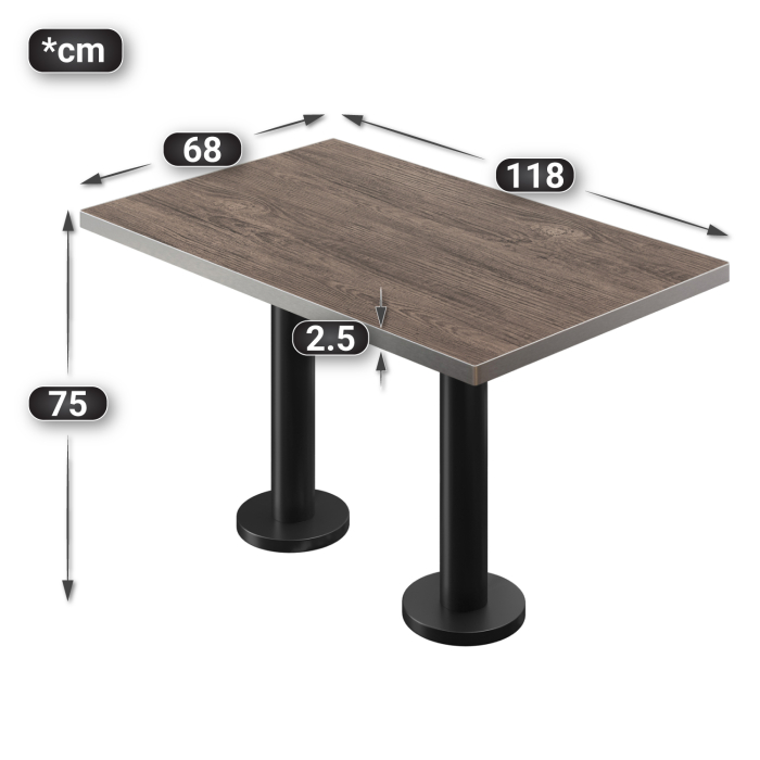 BML | Bistro dobbeltbord | 120 x 70 x 74,5 cm | Rektangulær | Lys Wenge / Svart BML | Bistro dobbeltbord | 120 x 70 x 74,5 cm | Rektangulær | Lys Wenge / Svart
