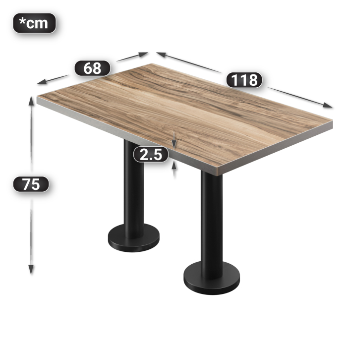 BML | Bistro dobbeltbord | 120 x 70 x 74,5 cm | Rektangulær | Sheesham / Svart BML | Bistro dobbeltbord | 120 x 70 x 74,5 cm | Rektangulær | Sheesham / Svart