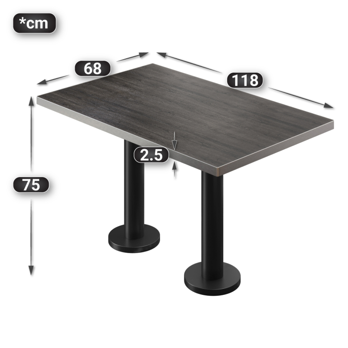 BML | Bistro dobbeltbord | 120 x 70 x 74,5 cm | Rektangulær | Wenge / Svart BML | Bistro dobbeltbord | 120 x 70 x 74,5 cm | Rektangulær | Wenge / Svart