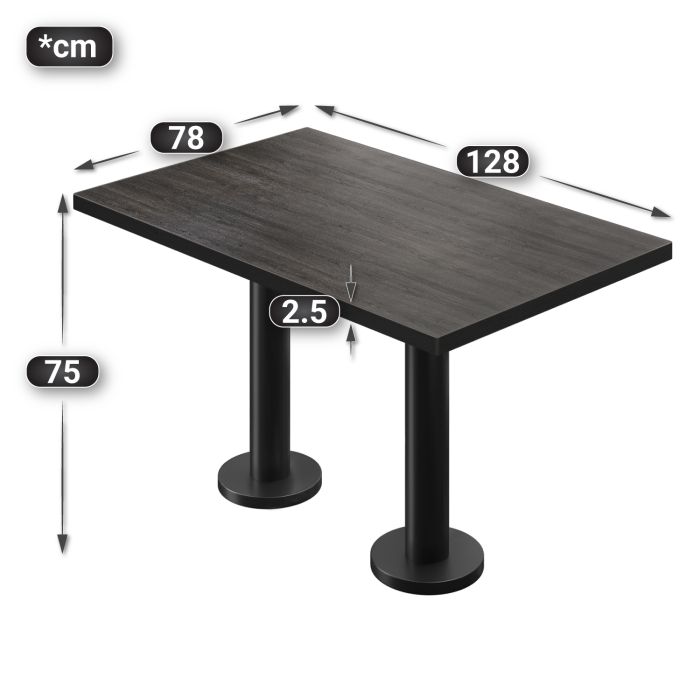 BML | Bistro dobbeltbord | 130 x 80 x 74,5 cm | Rektangulær | Wenge / Svart BML | Bistro dobbeltbord | 130 x 80 x 74,5 cm | Rektangulær | Wenge / Svart