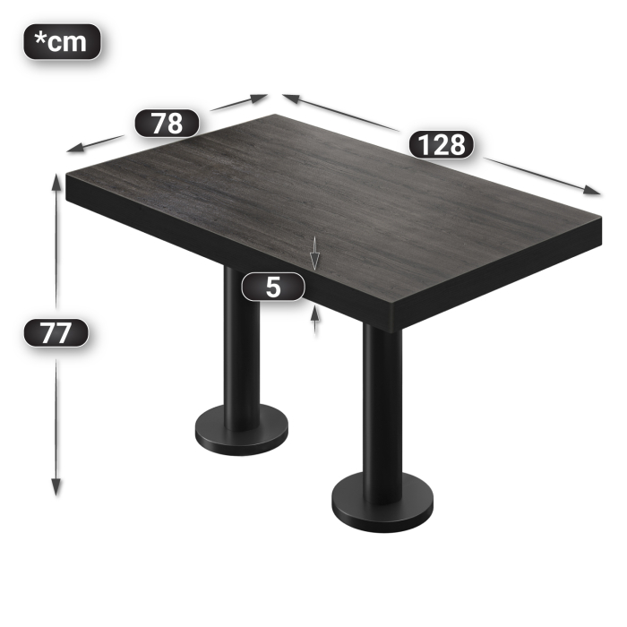 BML | Bistro dobbeltbord | 130 x 80 x 77 cm | Rektangulær | Wenge / Svart BML | Bistro dobbeltbord | 130 x 80 x 77 cm | Rektangulær | Wenge / Svart