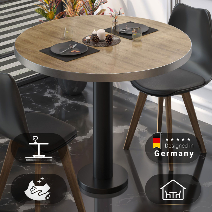 BML | Bistrobord | Ø:H 80 x 75 cm | Eik / Sort | Rundt
