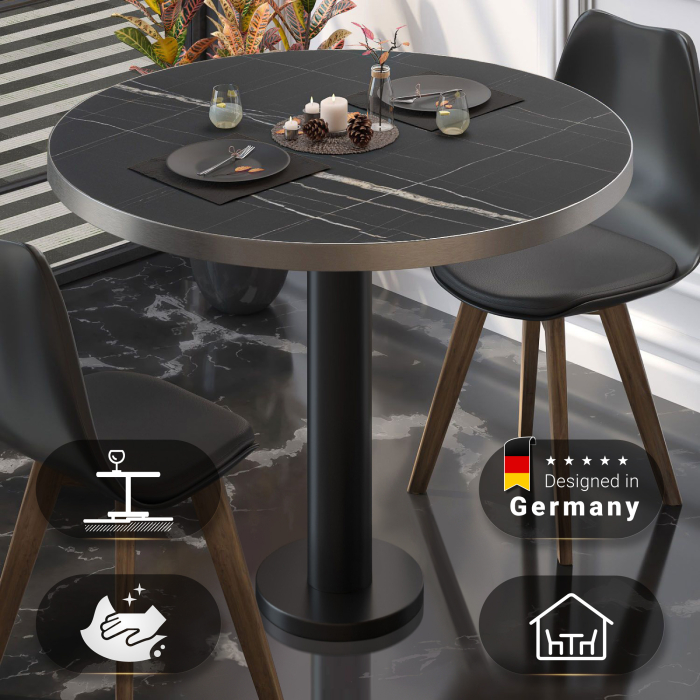 BML | Bistrobord | Ø:H 60 x 75 cm | Sort marmor / Sort | Rundt BML | Bistrobord | Ø:H 60 x 75 cm | Sort marmor / Sort | Rundt