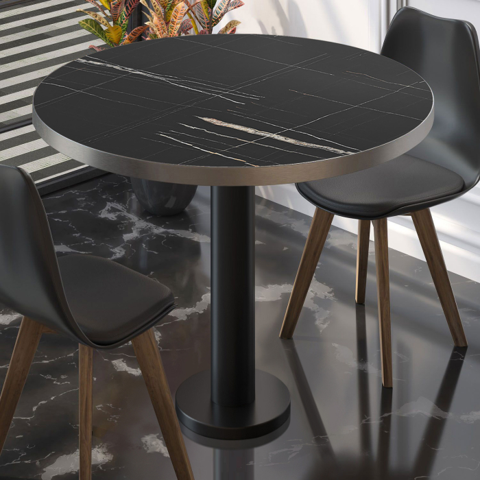 BML | Bistrobord | Ø:H 60 x 75 cm | Sort marmor / Sort | Rundt BML | Bistrobord | Ø:H 60 x 75 cm | Sort marmor / Sort | Rundt