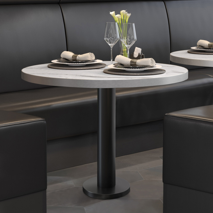 BML | Bistropöytä | Ø:K 60 x 75 cm | Valkoinen marmori / Musta | Pyöreä | Pyöreä BML | Bistropöytä | Ø:K 60 x 75 cm | Valkoinen marmori / Musta | Pyöreä | Pyöreä