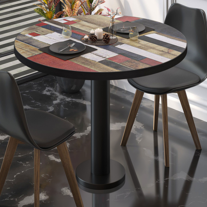 BML | Bistro-pöytä | Ø:K 70 x 75 cm | Vintage värikäs / Musta | Pyöreä | Pyöreä BML | Bistro-pöytä | Ø:K 70 x 75 cm | Vintage värikäs / Musta | Pyöreä | Pyöreä