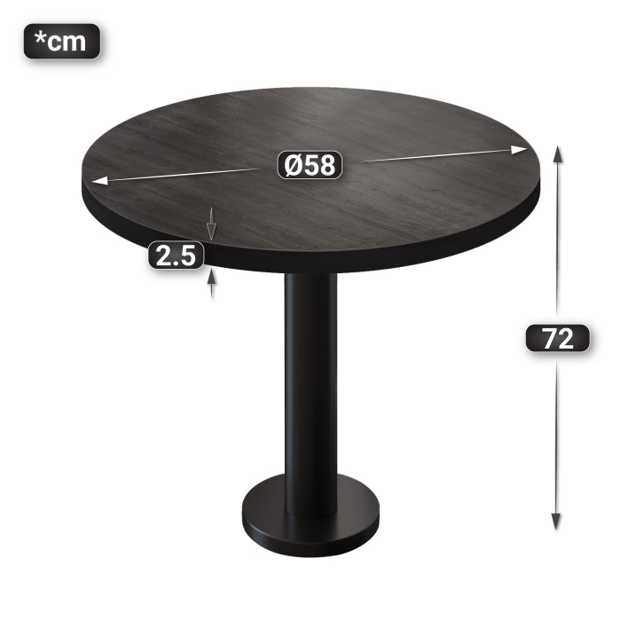 BML | Bistrobord | Ø:H 60 x 75 cm | Wenge / Sort | Rundt BML | Bistrobord | Ø:H 60 x 75 cm | Wenge / Sort | Rundt