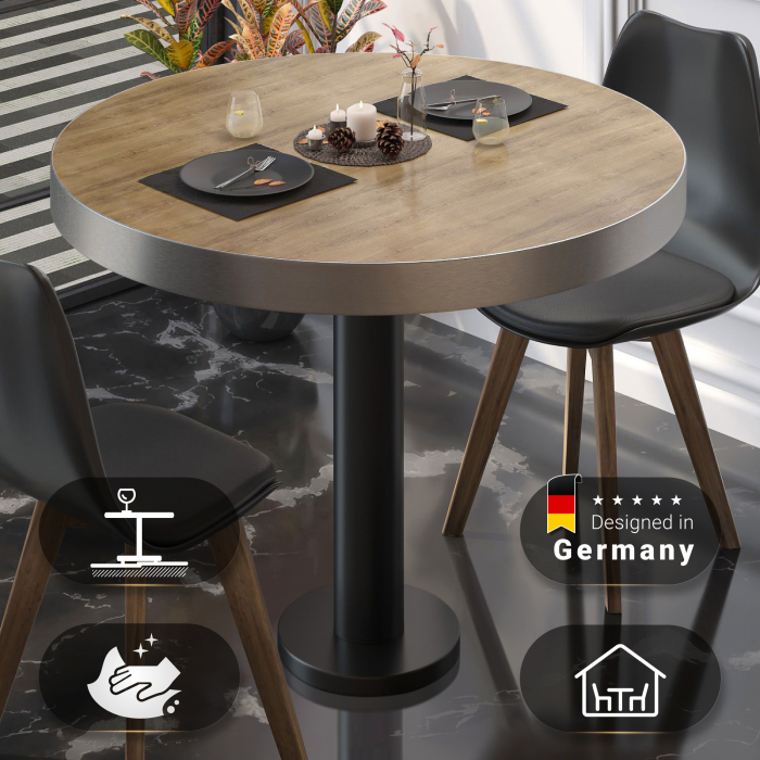 BML | Bistrobord | Ø:H 70 x 77 cm | Eik / Sort | Rundt BML | Bistrobord | Ø:H 70 x 77 cm | Eik / Sort | Rundt
