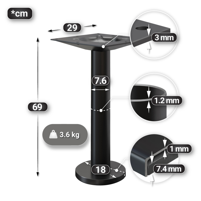 BML | Bistrobord | Ø:H 70 x 77 cm | Eik / Sort | Rundt BML | Bistrobord | Ø:H 70 x 77 cm | Eik / Sort | Rundt