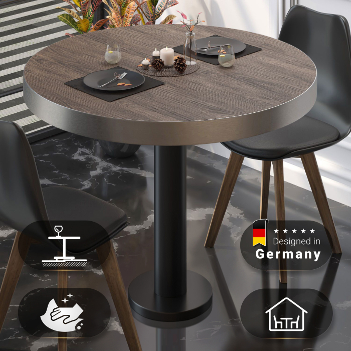 BML | Bistrobord | Ø:H 70 x 77 cm | Lys Wenge / Svart | Rundt BML | Bistrobord | Ø:H 70 x 77 cm | Lys Wenge / Svart | Rundt