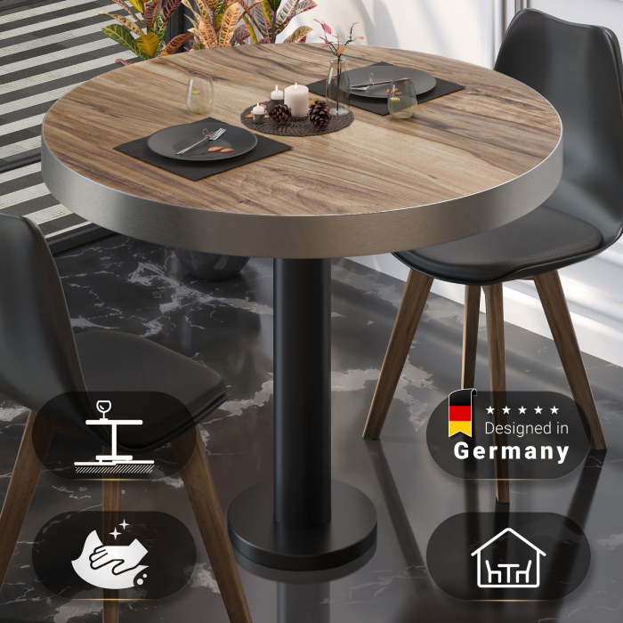 BML | Bistrobord | Ø:H 70 x 77 cm | Sheesham / Svart | Rundt BML | Bistrobord | Ø:H 70 x 77 cm | Sheesham / Svart | Rundt