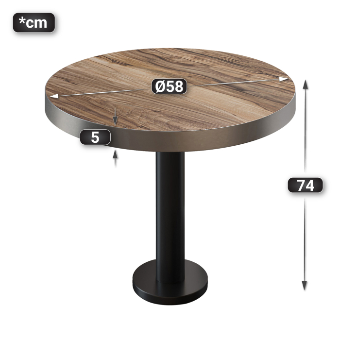 BML | Bistrobord | Ø:H 60 x 77 cm | Sheesham / Sort | Rundt BML | Bistrobord | Ø:H 60 x 77 cm | Sheesham / Sort | Rundt