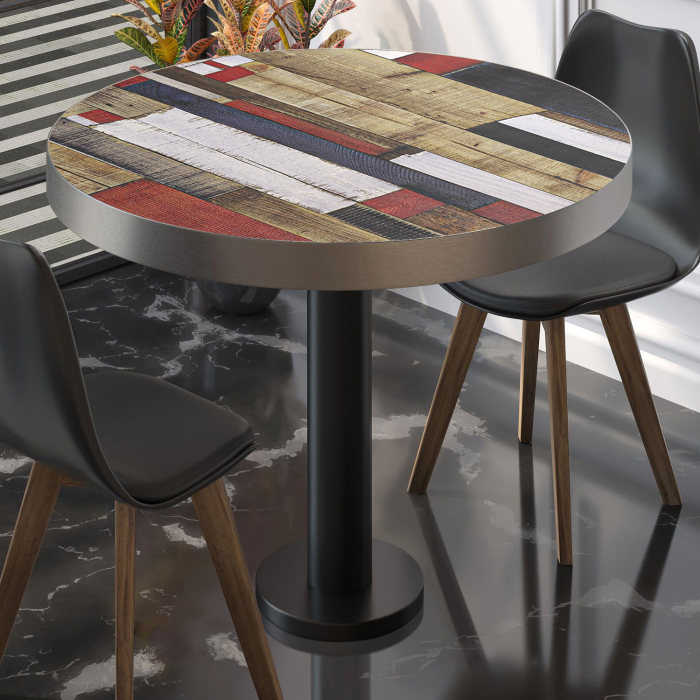 BML | Bistro table | Ø:H 70 x 77 cm | Vintage Colourful / Black | Round BML | Bistro table | Ø:H 70 x 77 cm | Vintage Colourful / Black | Round