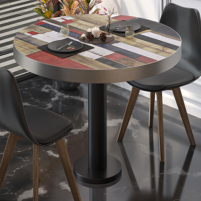 BML | Bistro table | Ø:H 70 x 77 cm | Vintage Colourful / Black | Round BML | Bistro table | Ø:H 70 x 77 cm | Vintage Colourful / Black | Round