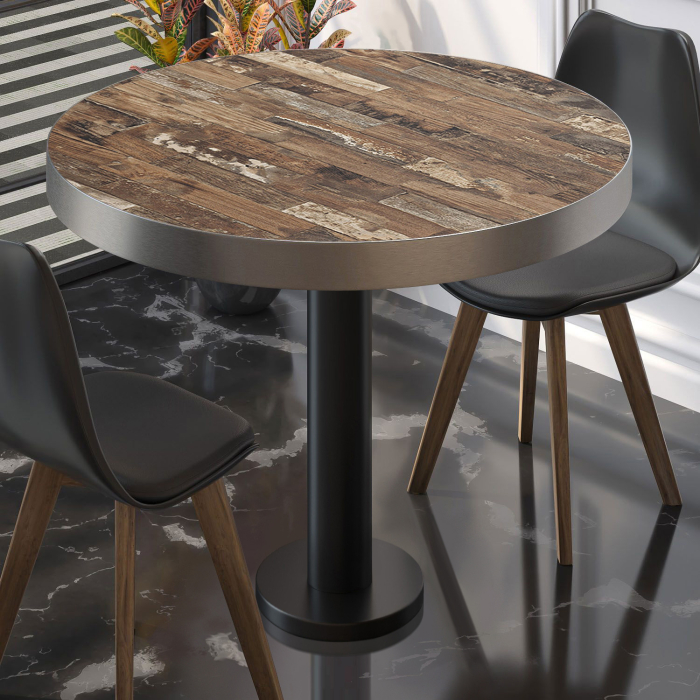 BML | Bistrobord | Ø:H 70 x 77 cm | Vintage Gammel / Svart | Rundt