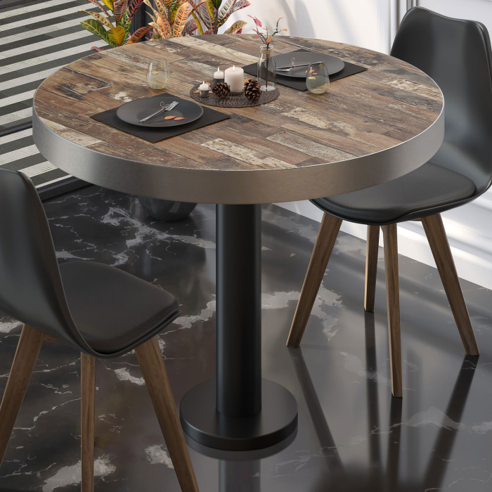 BML | Bistrobord | Ø:H 70 x 77 cm | Vintage Gammel / Svart | Rundt