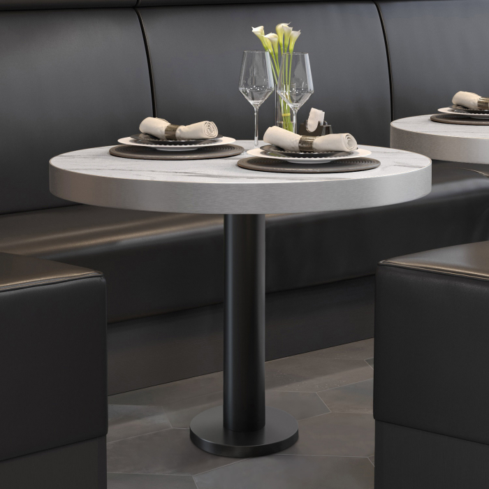 BML | Bistrobord | Ø:H 70 x 77 cm | Hvit marmor / svart | Rundt BML | Bistrobord | Ø:H 70 x 77 cm | Hvit marmor / svart | Rundt