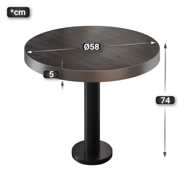 BML | Bistrobord | Ø:H 60 x 77 cm | Wenge / Sort | Rundt BML | Bistrobord | Ø:H 60 x 77 cm | Wenge / Sort | Rundt