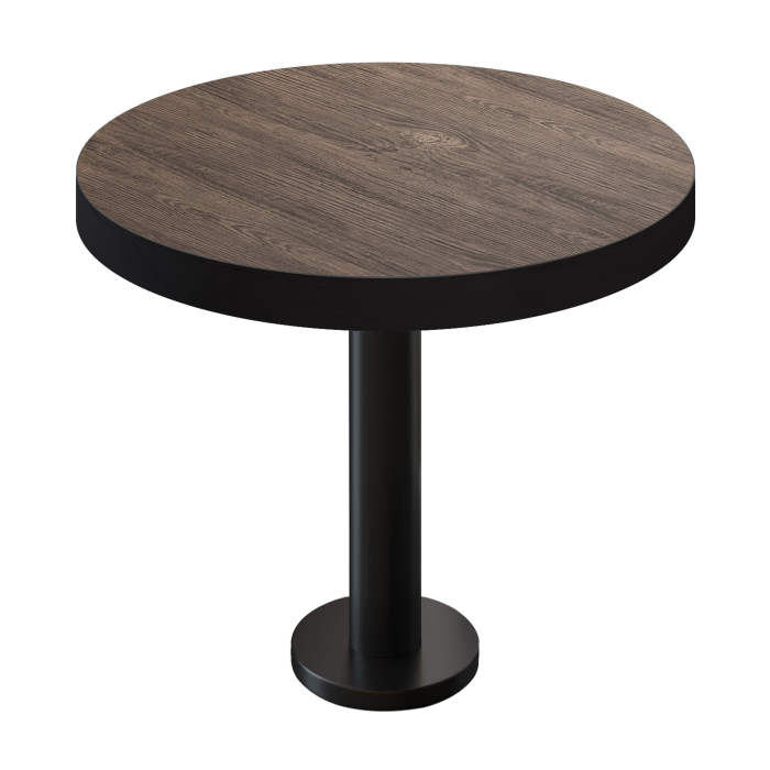 BML | Bistrotisch | Ø:H 70 x 77 cm | Light Wenge / Schwarz | Rund | Schwarzer Rand