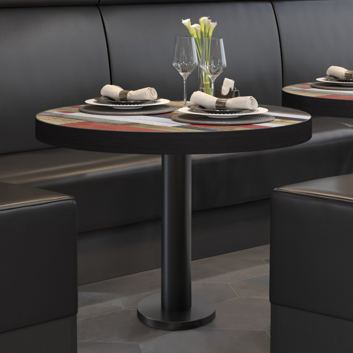 BML | Bistro table | Ø:H 70 x 77 cm | Vintage Colourful / Black | Round