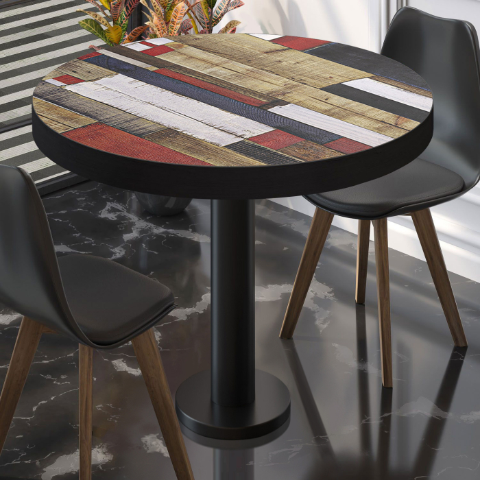 BML | Bistro table | Ø:H 70 x 77 cm | Vintage Colourful / Black | Round