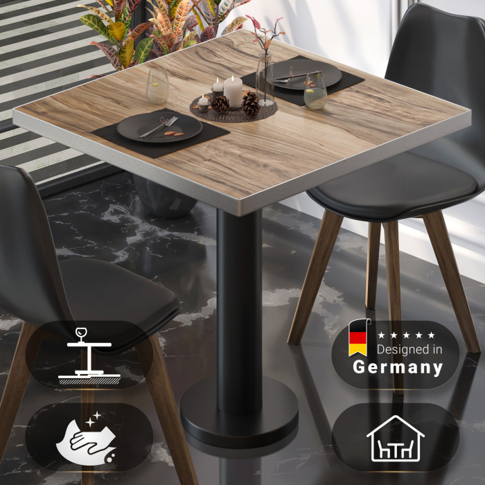 BML | Bistrobord | 70 x 70 x 74,5 cm | Firkantet | Sheesham / Svart