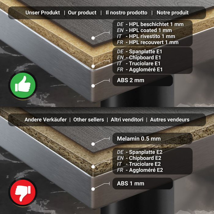 BML | Bistrobord | 70 x 70 x 74,5 cm | Firkantet | Wenge / Svart BML | Bistrobord | 70 x 70 x 74,5 cm | Firkantet | Wenge / Svart