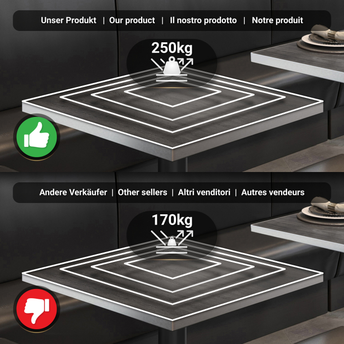 BML | Bistrobord | 70 x 70 x 74,5 cm | Firkantet | Wenge / Svart BML | Bistrobord | 70 x 70 x 74,5 cm | Firkantet | Wenge / Svart