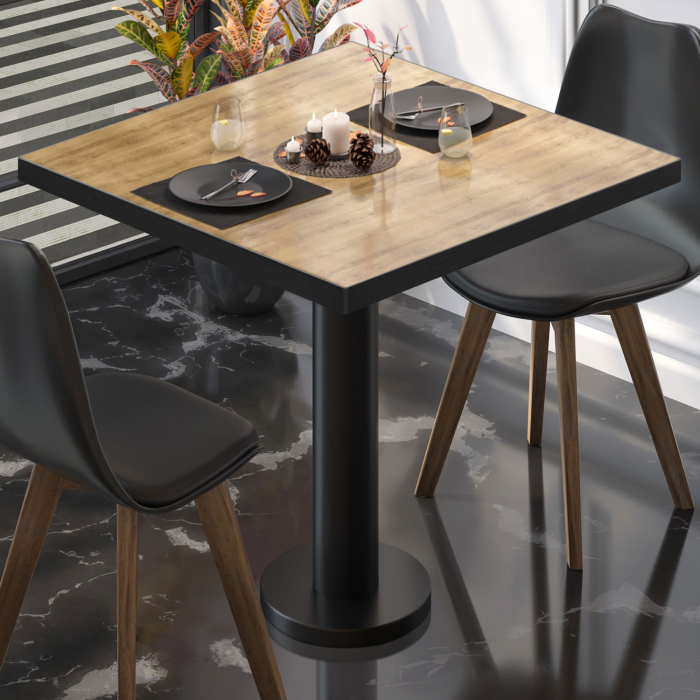 BML | Bistrobord | 70 x 70 x 74,5 cm | Firkantet | Eik / Sort