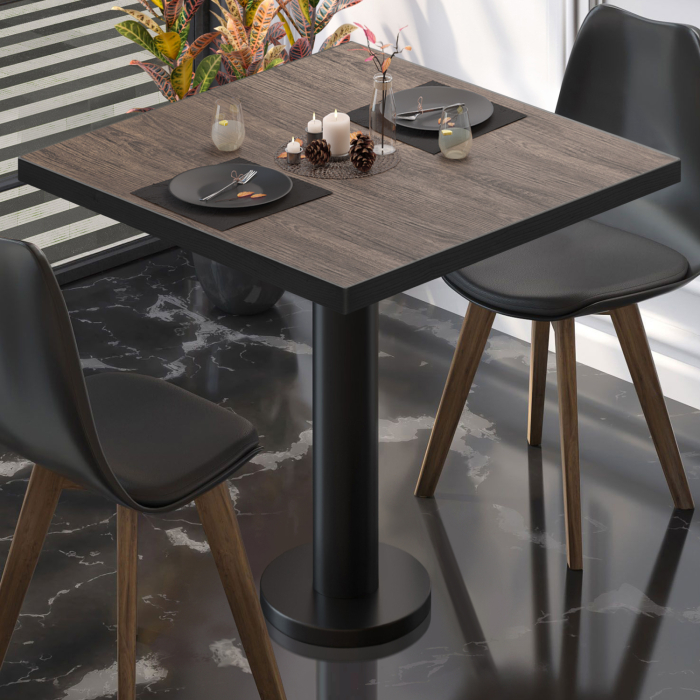 BML | Tavolo da bistrot | 70 x 70 x 74,5 cm | Quadrato | Wengé chiaro / Nero BML | Tavolo da bistrot | 70 x 70 x 74,5 cm | Quadrato | Wengé chiaro / Nero