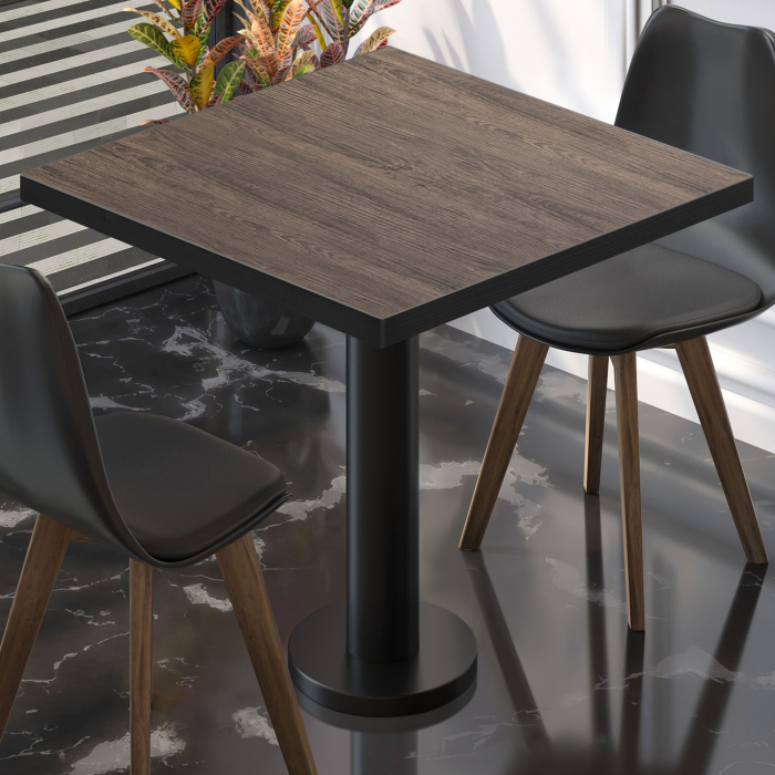 BML | Tavolo da bistrot | 70 x 70 x 74,5 cm | Quadrato | Wengé chiaro / Nero BML | Tavolo da bistrot | 70 x 70 x 74,5 cm | Quadrato | Wengé chiaro / Nero